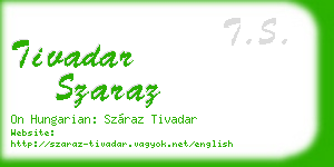 tivadar szaraz business card